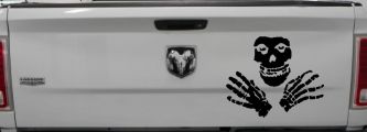 Crimson Ghost Skulls Car or Truck Window Decal Sticker (Black)