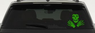 Crimson Ghost Skulls Car or Truck Window Decal Sticker (Lime)