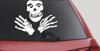 Crimson Ghost Skulls Car or Truck Window Vinyl Decal Sticker