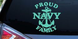Proud Navy Anchor Family Military Car or Truck Window Vinyl Decal Sticker (Mint)