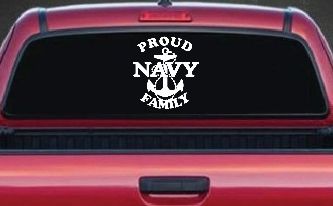 Proud Navy Anchor Family Military Car or Truck Window Decal Sticker