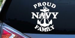 Proud Navy Anchor Family Military Car or Truck Window Decal Sticker