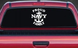 Proud Navy Anchor Family Military Car or Truck Window Decal Sticker