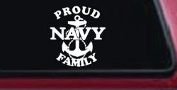 Proud Navy Anchor Family Military Car or Truck Window Decal Sticker