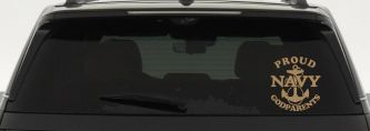 Proud Navy Anchor Godparents Military Car or Truck Window Decal Sticker (Light Brown)