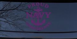 Proud Navy Anchor Godparents Military Car or Truck Window Vinyl Decal Sticker (Violet)