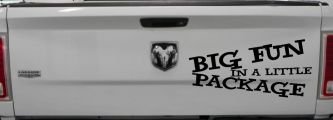Big Fun In A Little Package Funny Car or Truck Window Decal Sticker (Black)