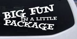 Big Fun In A Little Package Funny Car or Truck Window Decal Sticker