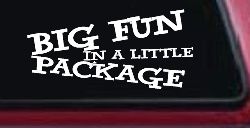 Big Fun In A Little Package Funny Car or Truck Window Decal Sticker