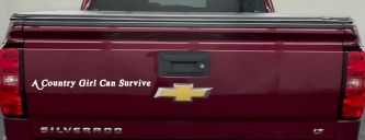 A Country Girl Can Survive Car or Truck Window Decal Sticker (White)