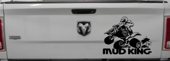 Mud King 4 Wheeler Off Road Car or Truck Window Decal Sticker (Black)