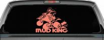 Mud King 4 Wheeler Off Road Car or Truck Window Decal Sticker (Coral)
