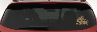 Mud King 4 Wheeler Off Road Car or Truck Window Decal Sticker (Light Brown)