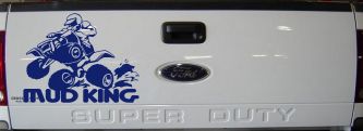 Mud King 4 Wheeler Off Road Car or Truck Window Vinyl Decal Sticker (Navy)