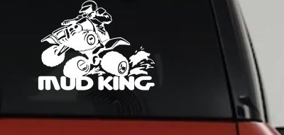 Mud King 4 Wheeler Off Road Car or Truck Window Vinyl Decal Sticker