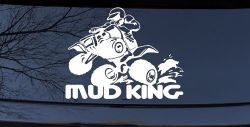 Mud King 4 Wheeler Off Road Car or Truck Window Decal Sticker