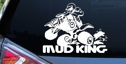 Mud King 4 Wheeler Off Road Car or Truck Window Decal Sticker