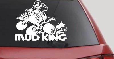 Mud King 4 Wheeler Off Road Car or Truck Window Vinyl Decal Sticker