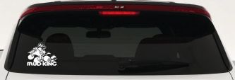 Mud King 4 Wheeler Off Road Car or Truck Window Decal Sticker (White)