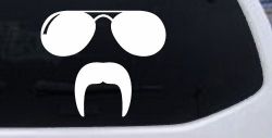 Sunglasses Fu Manchu Mustache Funny Car or Truck Window Decal Sticker