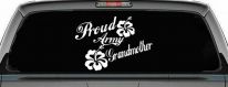 Proud Army Grandmother Hibiscus Flowers Military Car or Truck Window Decal Sticker