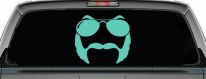Sunglasses Mustache Mutton Chops Funny Car or Truck Window Decal Sticker (Mint)