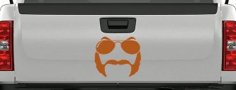 Sunglasses Mustache Mutton Chops Funny Car or Truck Window Decal Sticker (Nut Brown)