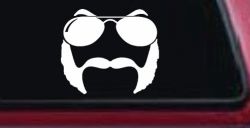 Sunglasses Mustache Mutton Chops Funny Car or Truck Window Decal Sticker