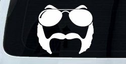Sunglasses Mustache Mutton Chops Funny Car or Truck Window Decal Sticker