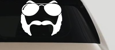 Sunglasses Mustache Mutton Chops Funny Car or Truck Window Vinyl Decal Sticker