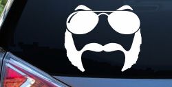 Sunglasses Mustache Mutton Chops Funny Car or Truck Window Decal Sticker