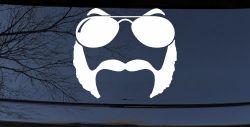 Sunglasses Mustache Mutton Chops Funny Car or Truck Window Decal Sticker