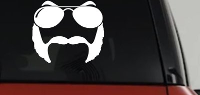 Sunglasses Mustache Mutton Chops Funny Car or Truck Window Vinyl Decal Sticker