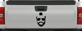 Mr Sunglasses T Mohawk Beard Funny Car or Truck Window Decal Sticker (Black)