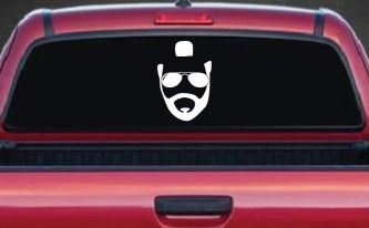 Mr Sunglasses T Mohawk Beard Funny Car or Truck Window Decal Sticker