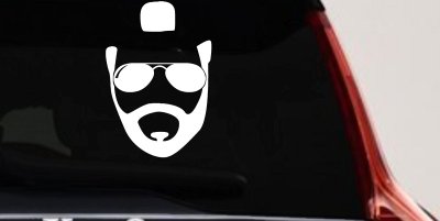 Mr Sunglasses T Mohawk Beard Funny Car or Truck Window Vinyl Decal Sticker