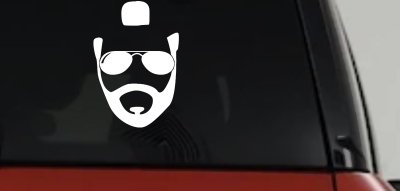 Mr Sunglasses T Mohawk Beard Funny Car or Truck Window Vinyl Decal Sticker