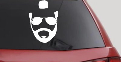 Mr Sunglasses T Mohawk Beard Funny Car or Truck Window Vinyl Decal Sticker