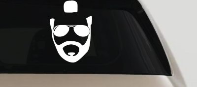 Mr Sunglasses T Mohawk Beard Funny Car or Truck Window Vinyl Decal Sticker
