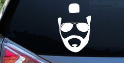 Mr Sunglasses T Mohawk Beard Funny Car or Truck Window Decal Sticker