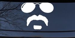 Sunglasses Soul Patch Mustache Funny Car or Truck Window Decal Sticker