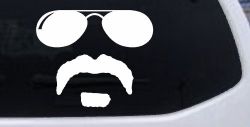Sunglasses Soul Patch Mustache Funny Car or Truck Window Decal Sticker