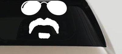 Sunglasses Soul Patch Mustache Funny Car or Truck Window Vinyl Decal Sticker
