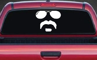 Sunglasses Soul Patch Mustache Funny Car or Truck Window Decal Sticker