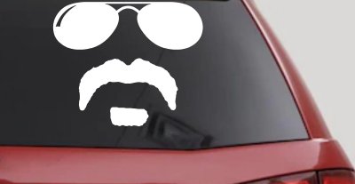 Sunglasses Soul Patch Mustache Funny Car or Truck Window Vinyl Decal Sticker