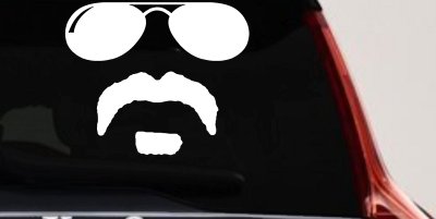 Sunglasses Soul Patch Mustache Funny Car or Truck Window Vinyl Decal Sticker