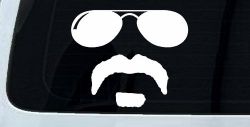 Sunglasses Soul Patch Mustache Funny Car or Truck Window Decal Sticker