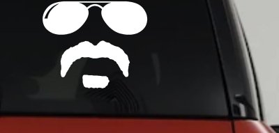 Sunglasses Soul Patch Mustache Funny Car or Truck Window Vinyl Decal Sticker