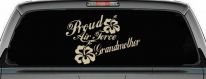 Proud Air Force Grandmother Hibiscus Flowers Military Car or Truck Window Decal Sticker (Desert Sand)