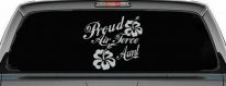 Proud Air Force Aunt Hibiscus Flowers Military Car or Truck Window Decal Sticker (Light Gray)